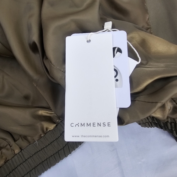 Commense Olive Green Bomber Jacket XS Streetwear Casual Spring Layer - Picture 10 of 14